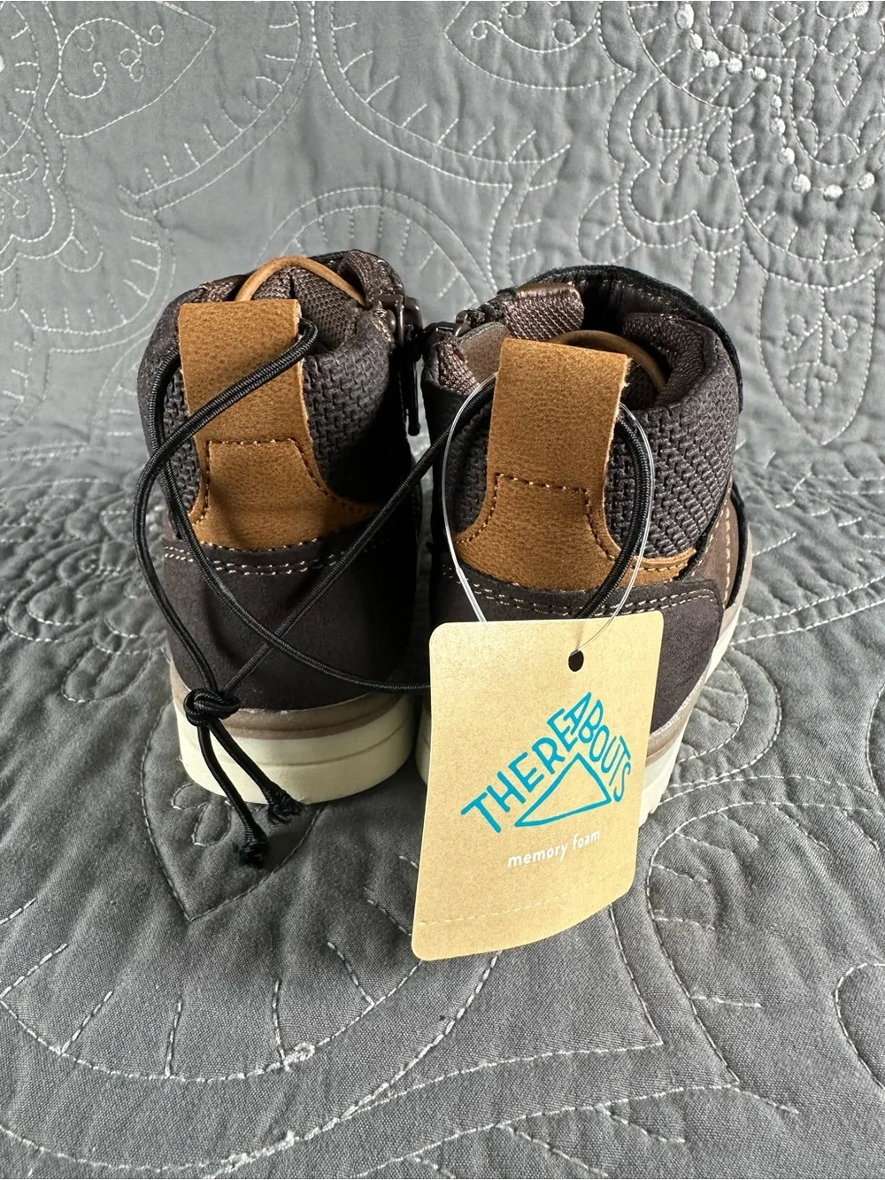Thereabouts Toddler Boys Lil Asher Brown Flat Heel Boots NWT Size Toddler 5